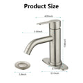 Waterfall Spout Bathroom Faucet,Single Handle Bathroom brushed nickel-stainless steel