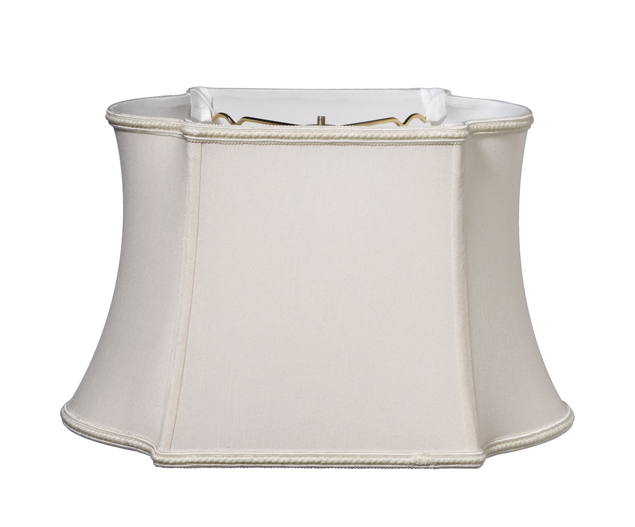 Slant Fancy Oblong Softback Lampshade with Washer cream-shantung