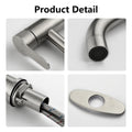 Waterfall Spout Bathroom Faucet,Single Handle Bathroom brushed nickel-stainless steel