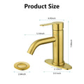 Waterfall Spout Bathroom Faucet,Single Handle Bathroom gold-stainless steel