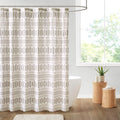 Cotton Jacquard Shower Curtain ivory+charcoal-cotton