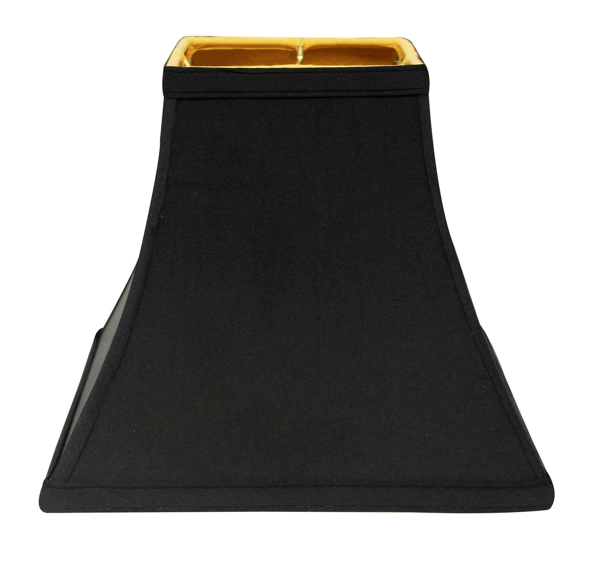 Square Bell Hardback Lampshade with Bulb Clips, Black black-shantung