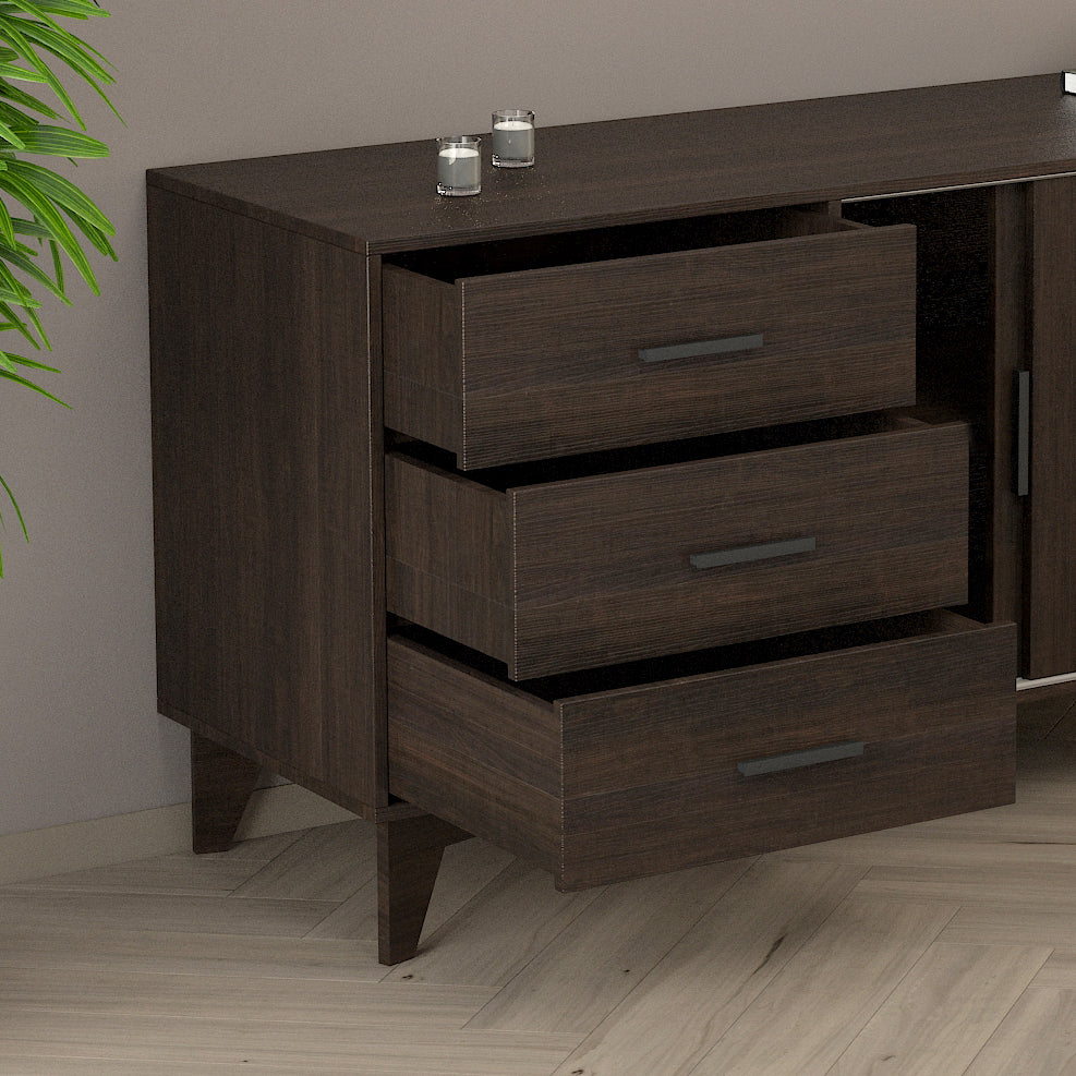 Parker Tv Stand with Sliding Doors and Drawers in