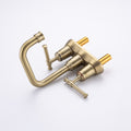 2 Handle Bathroom Faucet 4 Inch Centerset Bathroom brushed gold-metal