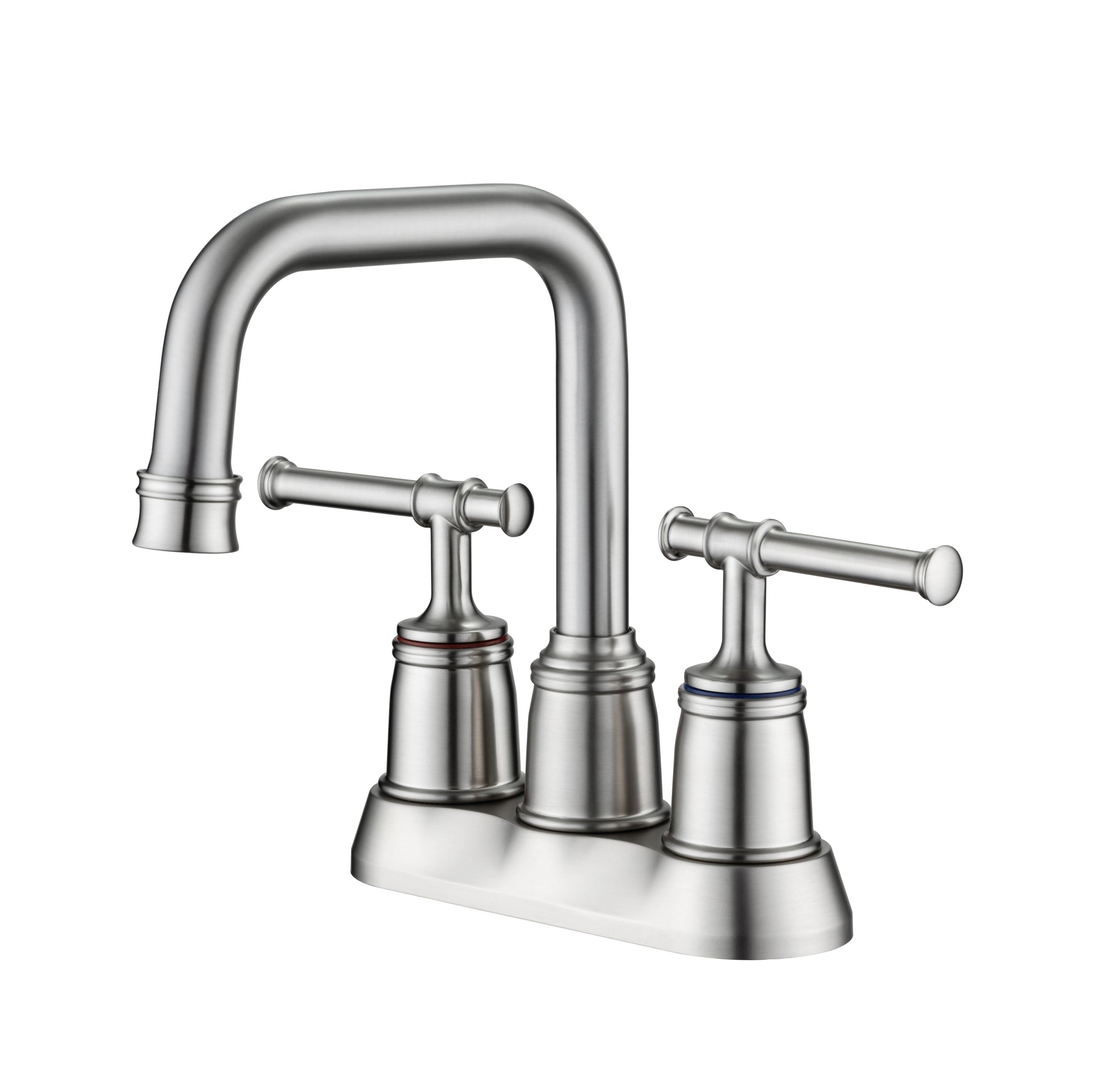 2 Handle Bathroom Faucet 4 Inch Centerset Bathroom brushed nickel-metal