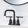 2 Handle Bathroom Faucet 4 Inch Centerset Bathroom oil-rubbed bronze-metal