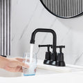 2 Handle Bathroom Faucet 4 Inch Centerset Bathroom black-metal