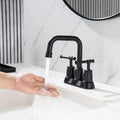 2 Handle Bathroom Faucet 4 Inch Centerset Bathroom black-metal