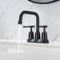 2 Handle Bathroom Faucet 4 Inch Centerset Bathroom oil-rubbed bronze-metal