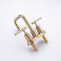 2 Handle Bathroom Faucet 4 Inch Centerset Bathroom brushed gold-metal