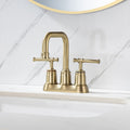 2 Handle Bathroom Faucet 4 Inch Centerset Bathroom brushed gold-metal