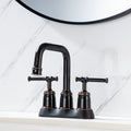 2 Handle Bathroom Faucet 4 Inch Centerset Bathroom oil-rubbed bronze-metal