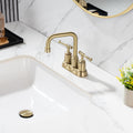 2 Handle Bathroom Faucet 4 Inch Centerset Bathroom brushed gold-metal