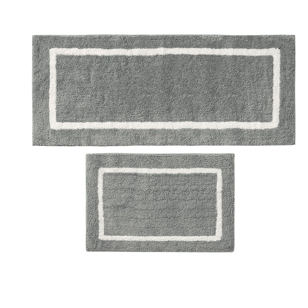 Reversible High Pile Tufted Microfiber Bath Rug grey-microfiber