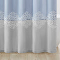 Pieced and Embroidered Shower Curtain blue-polyester