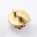 3 Hole Wall Mount Widespread Bathroom Waterfall brushed gold-metal