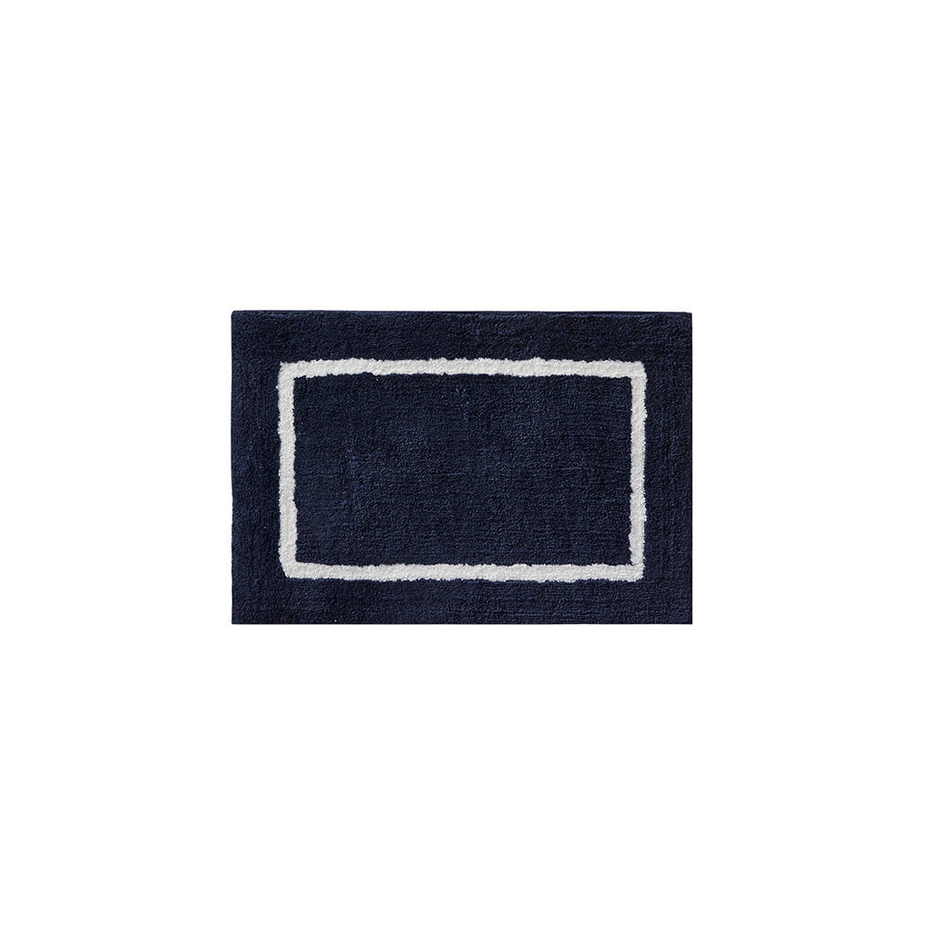 Reversible High Pile Tufted Microfiber Bath Rug navy-microfiber