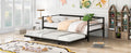 Twin Size Metal Daybed With Adjustable Trundle,