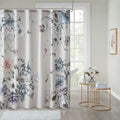 Printed Cotton Shower Curtain blue-cotton