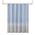 Pieced and Embroidered Shower Curtain blue-polyester