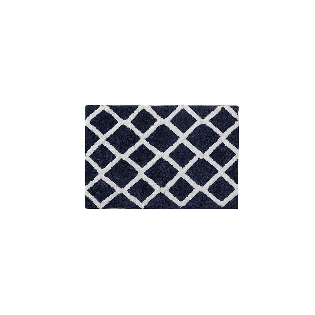 Reversible High Pile Tufted Microfiber Bath Rug navy-microfiber