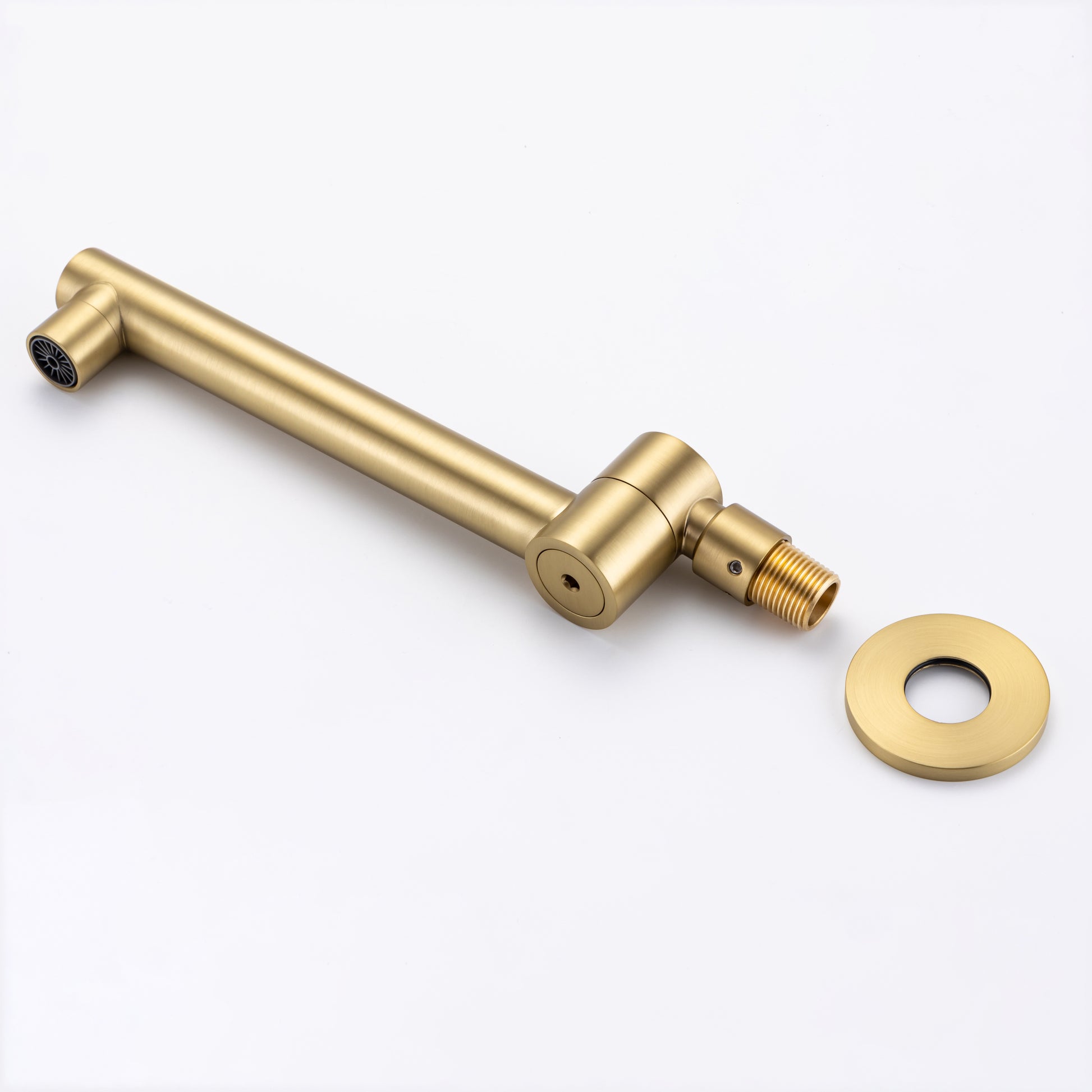 3 Hole Wall Mount Widespread Bathroom Waterfall brushed gold-metal