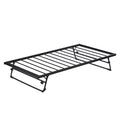 Twin Size Metal Daybed With Adjustable Trundle,