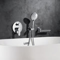 3 Hole Wall Mount Widespread Bathroom Waterfall chrome-metal