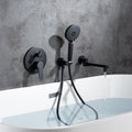 3 Hole Wall Mount Widespread Bathroom Waterfall black-metal