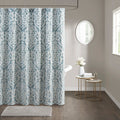 Jacquard Shower Curtain aqua+silver-polyester