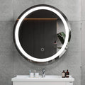 24 Inch Led Round Bathroom Mirror - Transparent