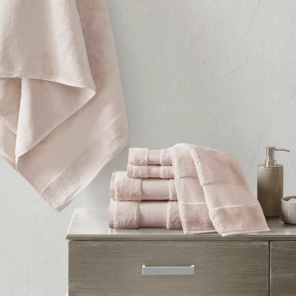 Cotton 6 Piece Bath Towel Set blush-cotton