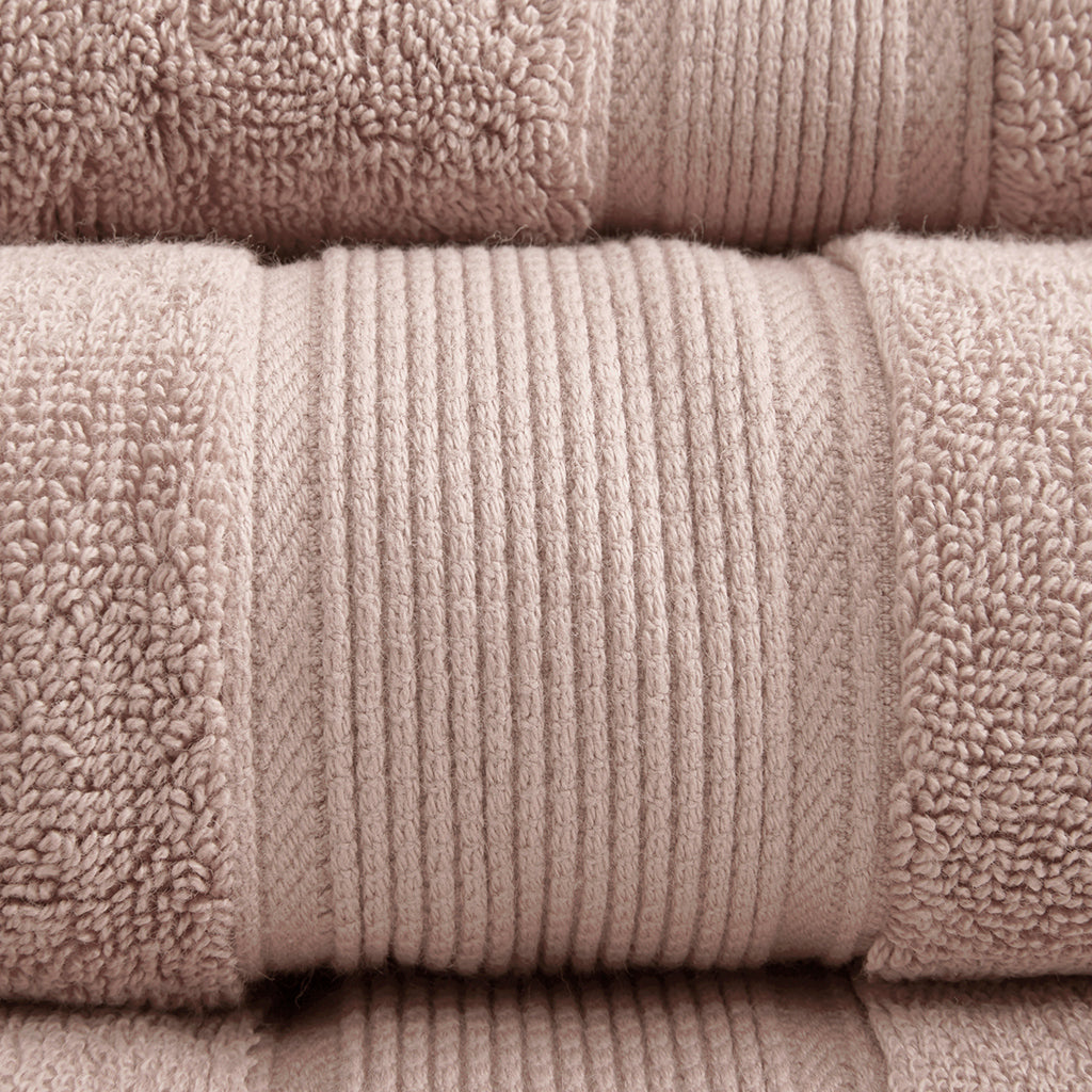 100% Cotton 8 Piece Antimicrobial Towel Set blush-cotton