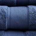 100% Cotton 8 Piece Antimicrobial Towel Set dark blue-cotton