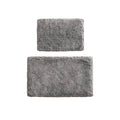 100% Cotton Solid Tufted 2 Piece Bath Rug Set grey-cotton