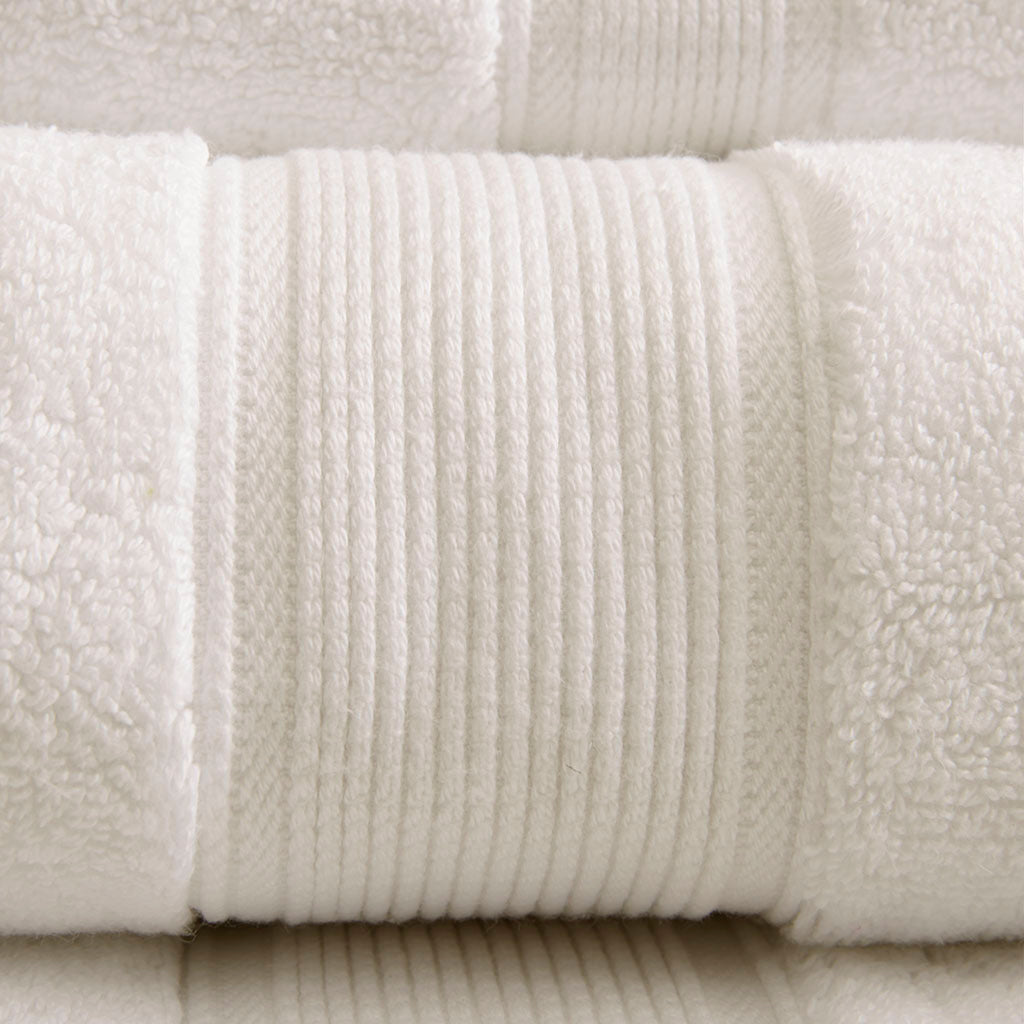 100% Cotton 8 Piece Antimicrobial Towel Set cream-cotton