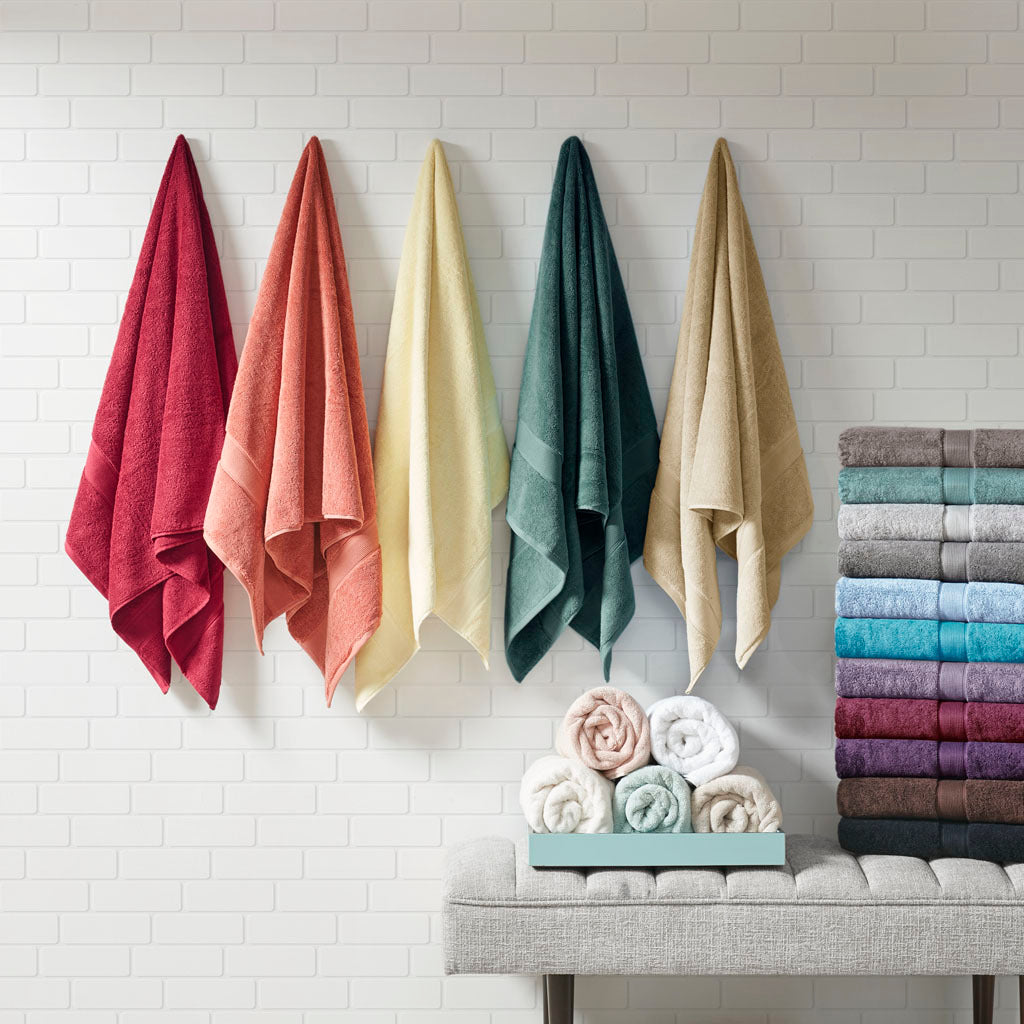 100% Cotton 8 Piece Antimicrobial Towel Set aqua-cotton