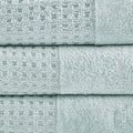 Cotton Waffle Jacquard Antimicrobial Bath Towel 6 seafoam-cotton