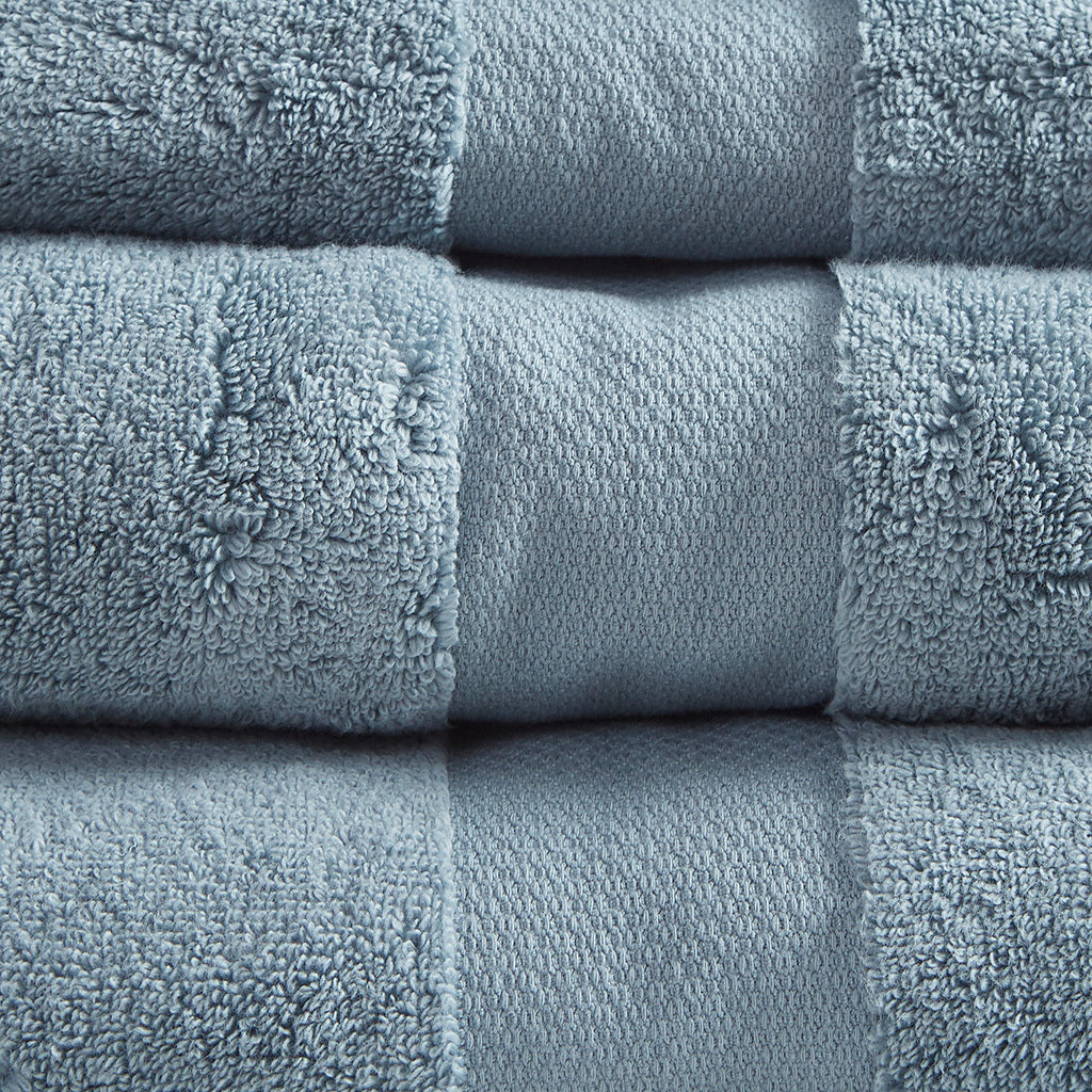 Cotton 6 Piece Bath Towel Set blue-cotton