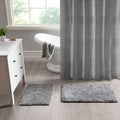 100% Cotton Solid Tufted 2 Piece Bath Rug Set grey-cotton