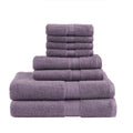 100% Cotton 8 Piece Antimicrobial Towel Set light purple-cotton