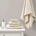 Cotton Waffle Jacquard Antimicrobial Bath Towel 6 taupe-cotton