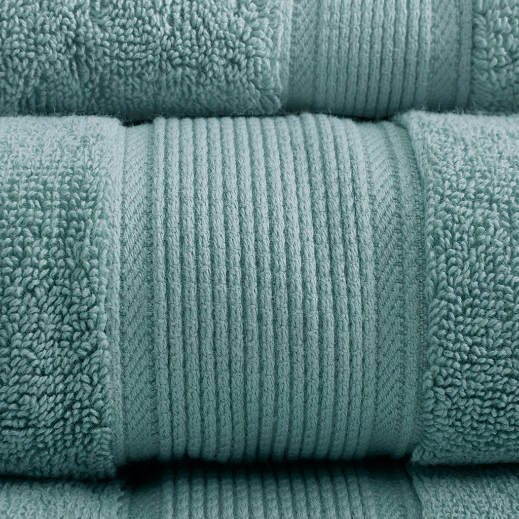 100% Cotton 8 Piece Antimicrobial Towel Set dusty green-cotton