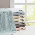 Cotton Waffle Jacquard Antimicrobial Bath Towel 6 charcoal-cotton