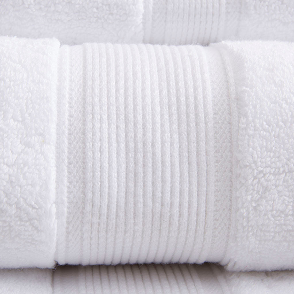 100% Cotton 8 Piece Antimicrobial Towel Set white-cotton