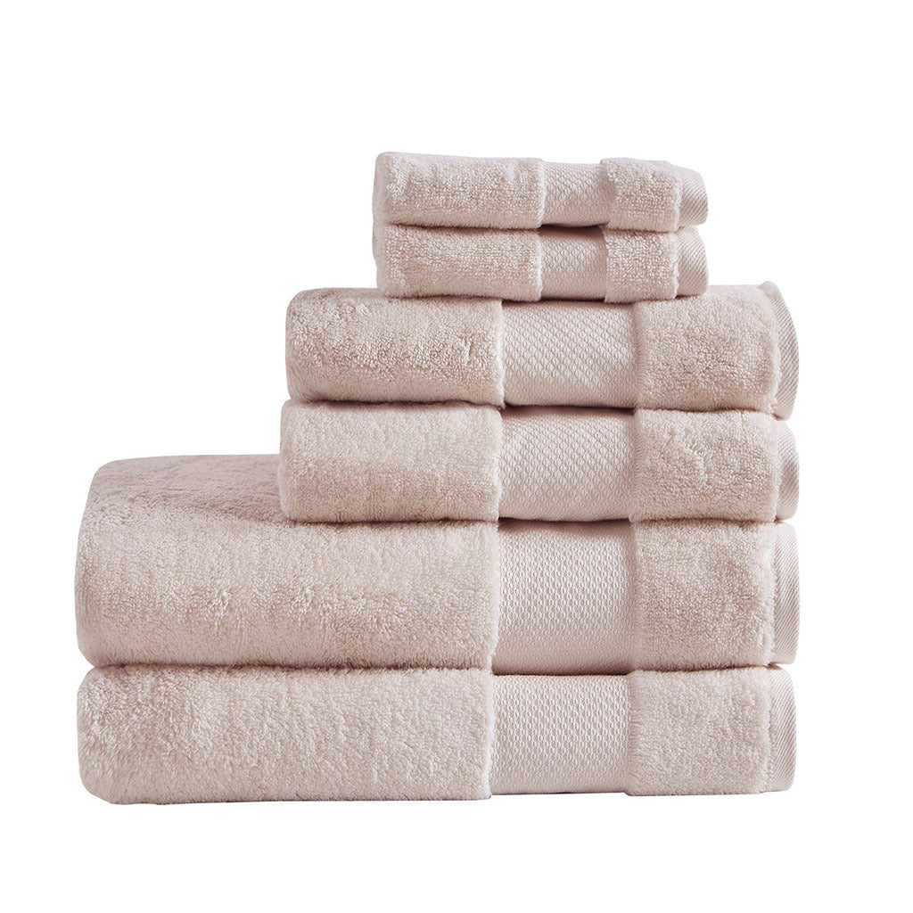 Cotton 6 Piece Bath Towel Set blush-cotton