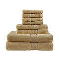 100% Cotton 8 Piece Antimicrobial Towel Set beige-cotton