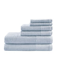 Cotton Waffle Jacquard Antimicrobial Bath Towel 6 blue-cotton