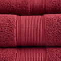 100% Cotton 8 Piece Antimicrobial Towel Set red-cotton