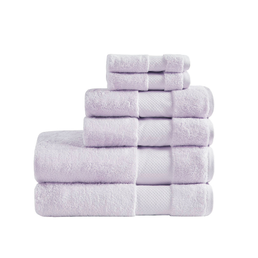 Cotton 6 Piece Bath Towel Set lavender-cotton